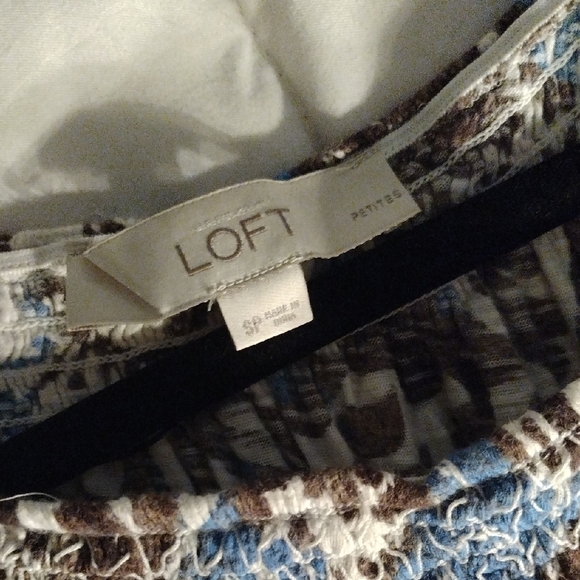 Floral Blue and Brown Women's Top - Picture 3 of 7